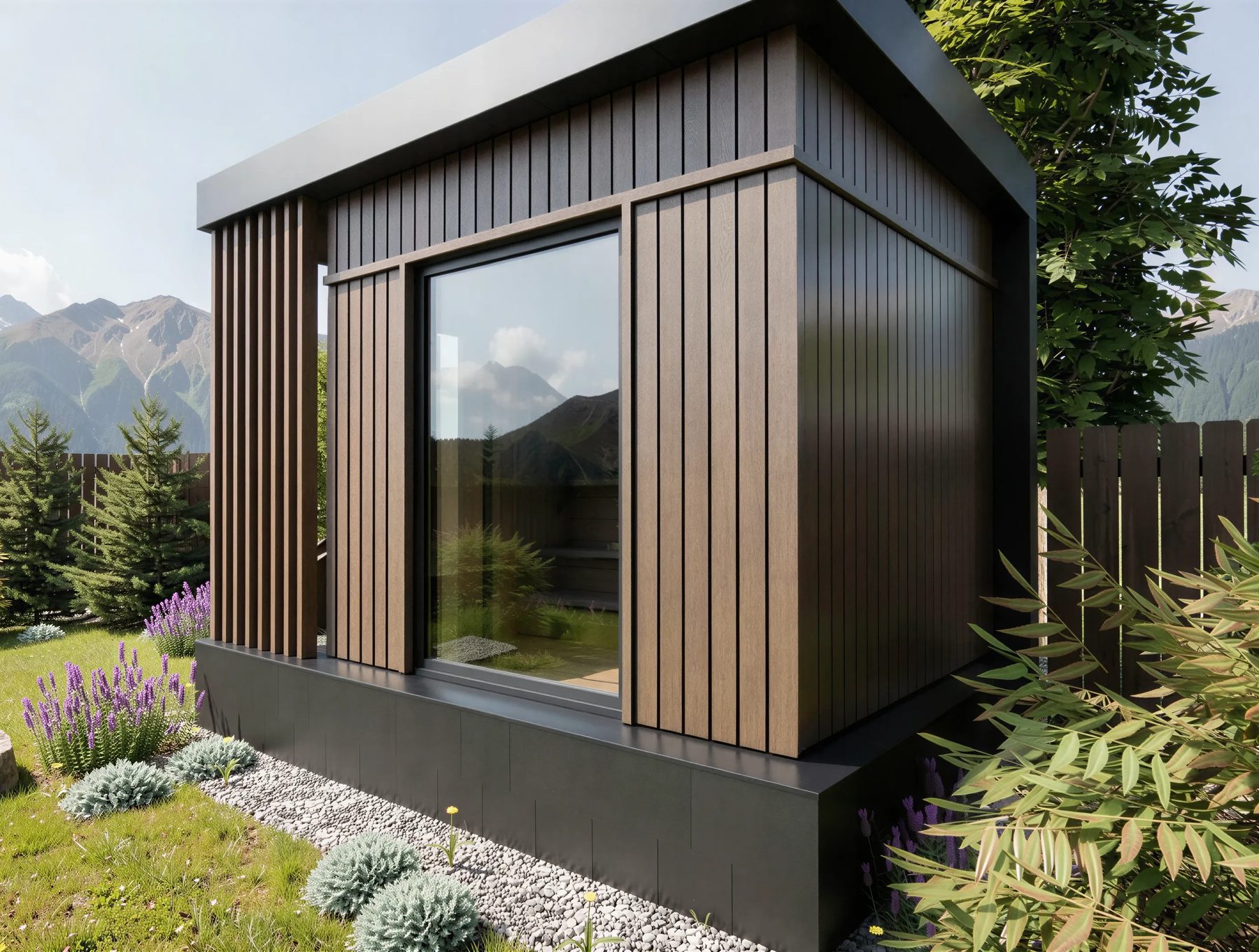 Ridgeline Mesa sauna, four person, against a mountain backdrop