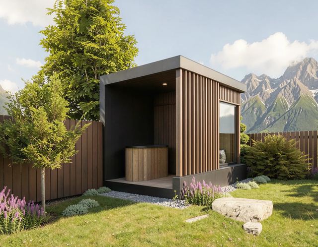 Mesa two person with extended deck and cold plunge